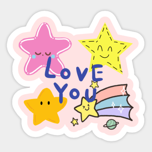 love you, star,smile Sticker